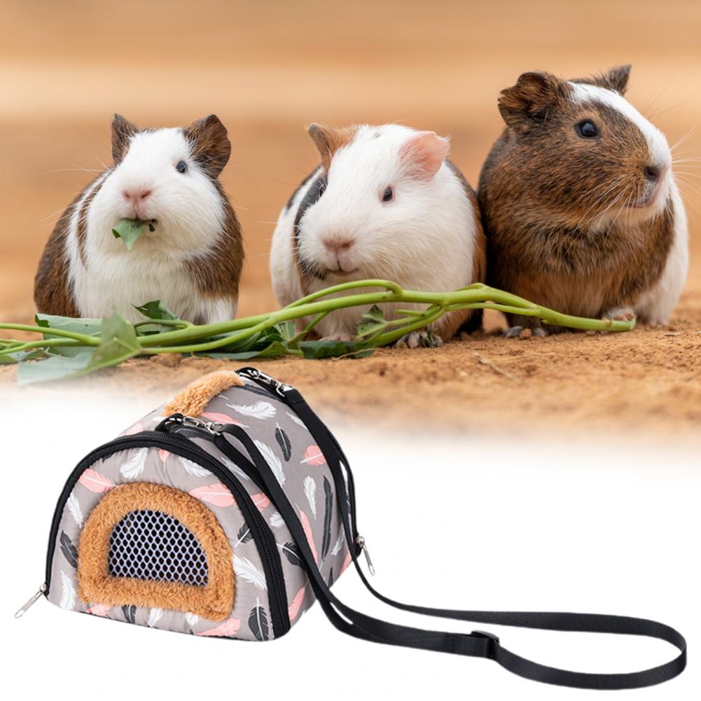 Kleine Reistas voor Huisdieren Hamsterdrager Bijtbestendig Bedrukt Houdt Warm Ademend Kersjesprint Ademend Buiten Egel Tas