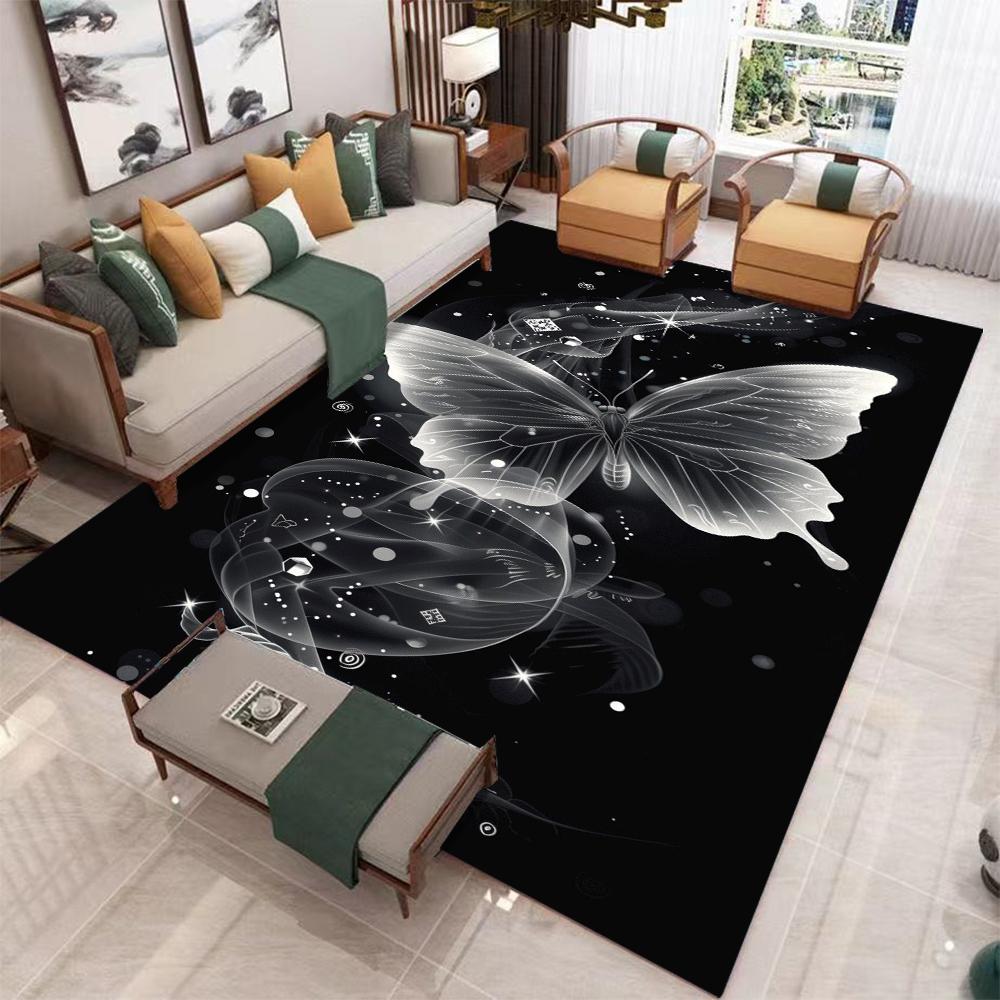 Dreamy Butterfly Pattern Area Rug Modern Art Home Decor Carpet Soft Non-slip Floor Protection Mat for Living Room Bedroom