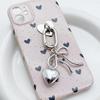 Fashion Heart Bowknot Charm Pendant Multifuntional Keychain Accessory Alloy Texture Perfect for Phone Case and Bag