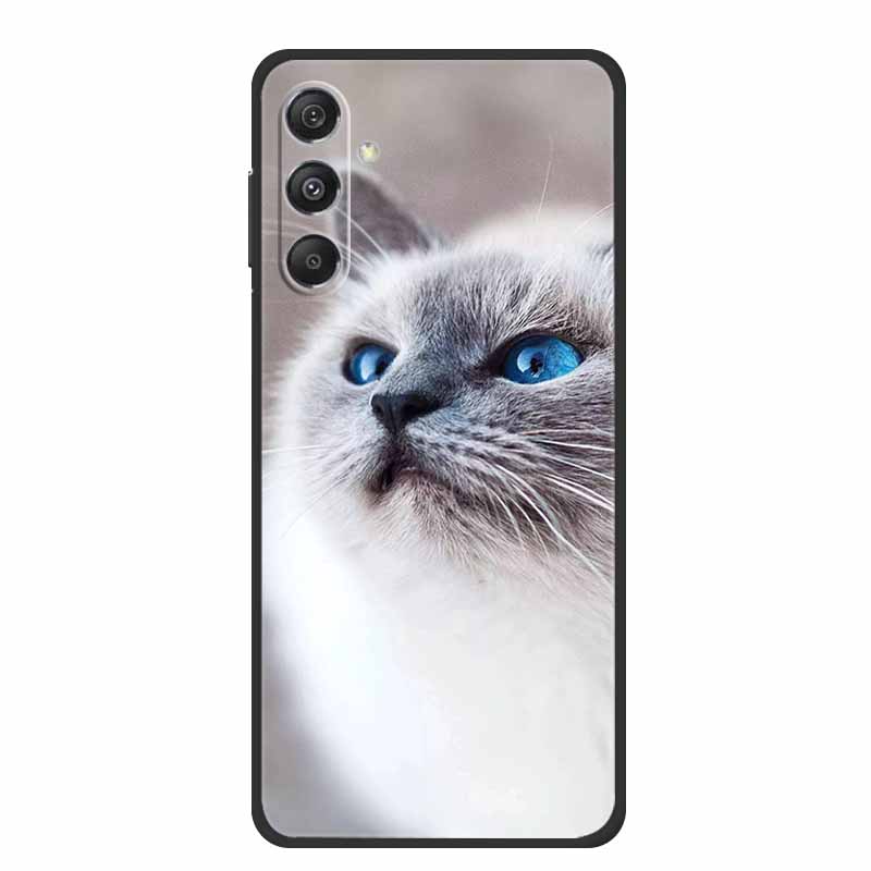 Black Silicone Case For Samsung Galaxy M17 5G Case Cartoon Cat Soft Back Cover For Samsung M17 2025 Case M 17 Shockproof Coque