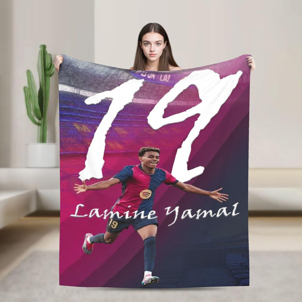 Nummer Fußball Lamine YYamal Fleece-Decke Benutzerdefinierte Überwurfdecke für Zuhause xcm Steppdecke