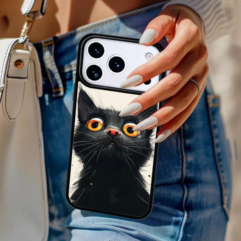 Cute Cat Phone Case For iPhone 17 Air 14 15 13 12 Max Cover For Apple 14 15 16 16e 11 Pro Max Plus