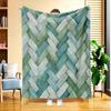 1pc Geometric Pattern Flannel Blanket, High-definition Digital Print, All-season Use, Cooling Blanket, Skin-friendly Soft 100% Polyester, the Perfect