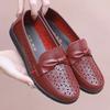 Fashion Mother Shoes Spring and Autumn Style Slip-resistant Soft Sole Comfortable Slip-resistant Black Leather Shoes for the Elderly