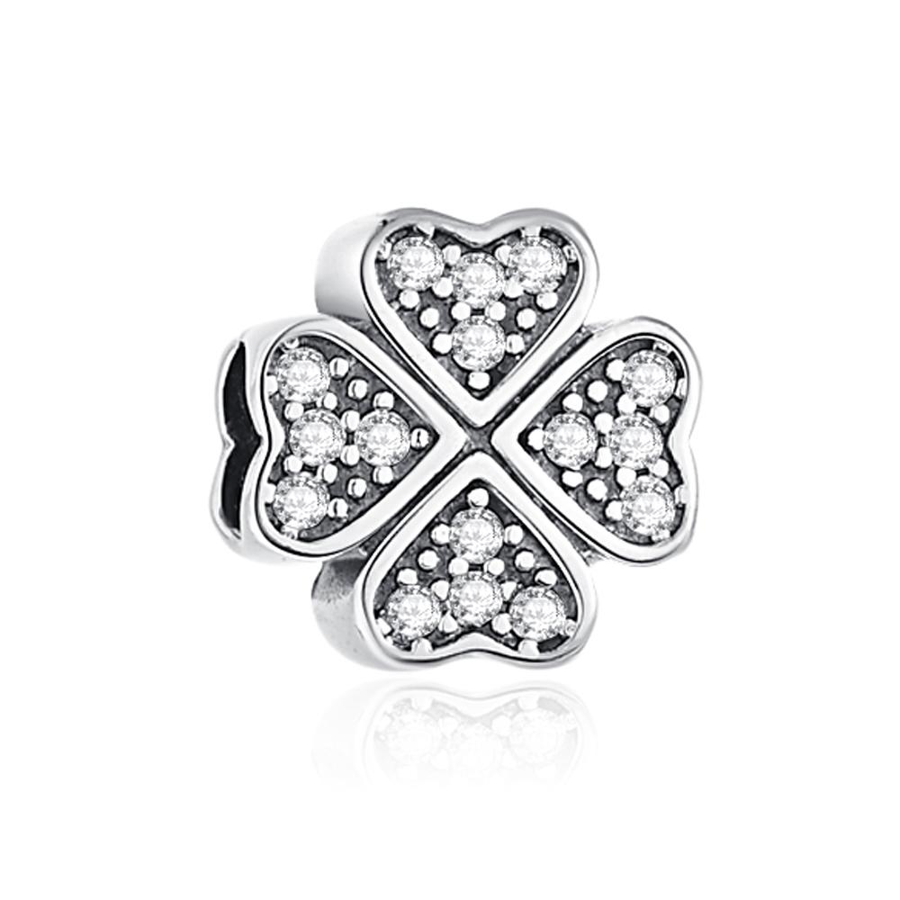 Nouveau Charm Tournesol Trèfle à Quatre Feuilles en Cuivre Ressorté Compatible Collier Bracelet Original Bijoux Femme Anniversaire Cadeau Bricolage