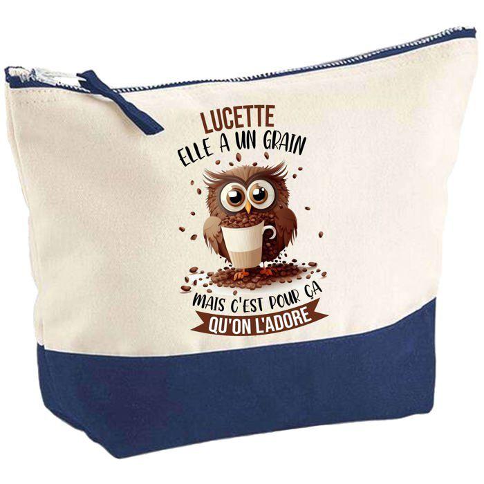 Trousse de maquillage - PLANETEE - Lucette Chouette Grain - Grand format - Coton - Impression HD France