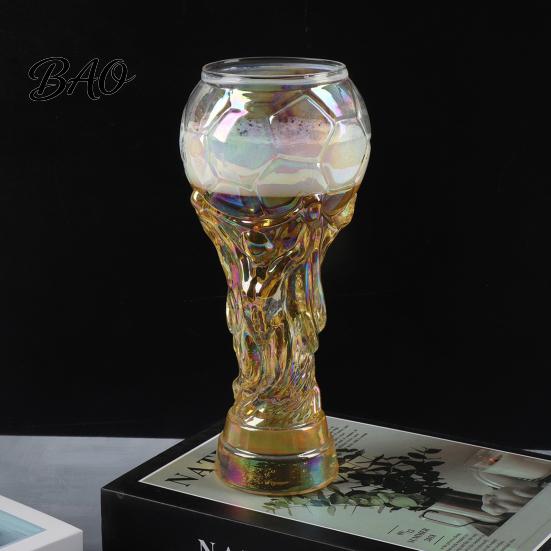 Transparent Beer Mug Soccer Glass, Large Capacity Sports Themed Mug, Novelty Clear Football Texture Trophy Cup for Pub Home Bar Party, Fan Gift Unique