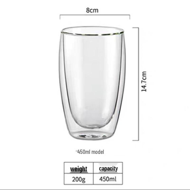 High Borosilicate Double-Walled Insulating Egg-Shaped Glass Cup for Coffee and Water