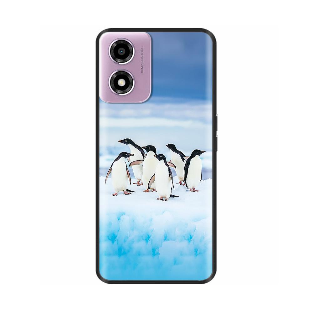 For Motorola Moto E14 Case Cute Painted Soft Black Silicon Cover 6.56'' Shockproof Phone Case For Motorola E14 E 14 MotoE14 Bags