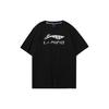 Li Ning T Shirts Unisex Black Crew Neck Moderate Straight Fit YHST175-1