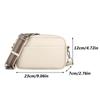 New Solid Color Multi-layer Women Sling Crossbody Bag  PU Leather Wide Strap Shoulder Bag