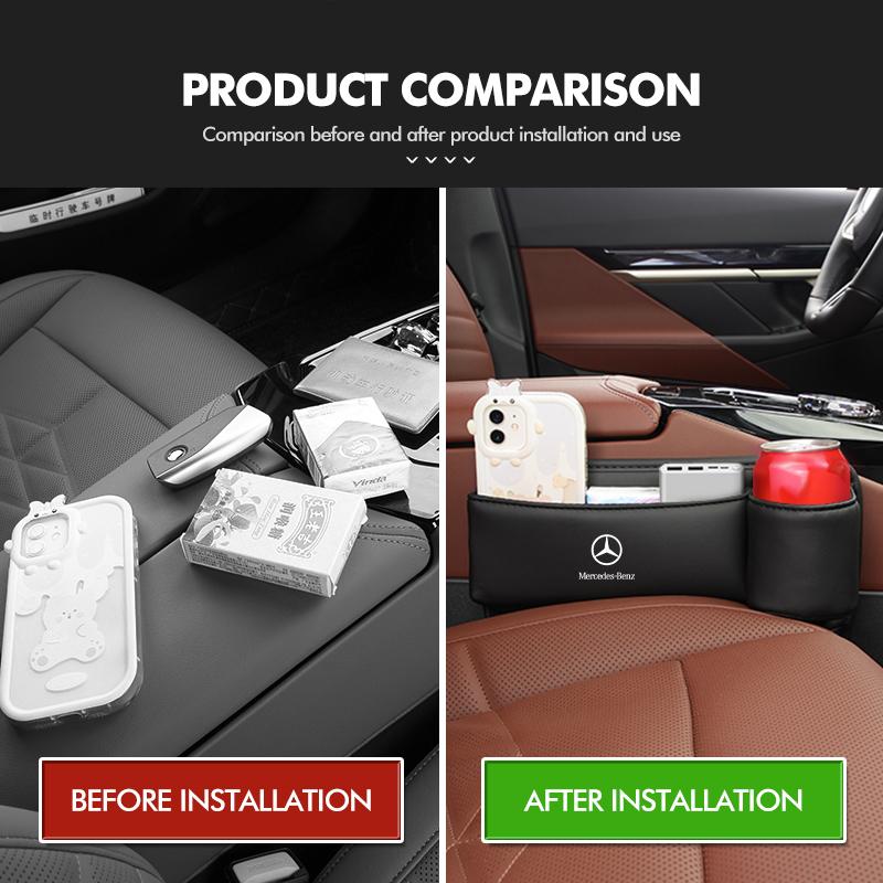 Car Seat Gap Storage Box Pocket Wallet Key Card Cup Phone Holder For Benz W202 W212 W126 W140 W168 W177 CLS GLE GLC GLS CLA BE1