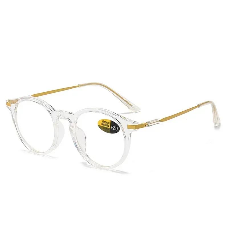 New Retro Round Frame Anti-Blue Light Presbyopia Glasses Hd Middle-Aged And Elderly Anti-Fatigue Ultra-Light Reading Glasses