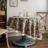 Nappe Décorative Style Campagne Américaine Vintage, Nappe Jacquard avec Pompons, Nappe Ronde Tissée en Viscose pour Décoration Intérieure