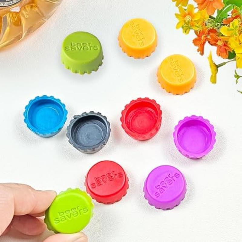 18-Pack Reusable Silicone Bottle Caps, High-Quality Silicone Beer Bottle Sealer Caps, Leak-Proof Seal for Beer Bottles
