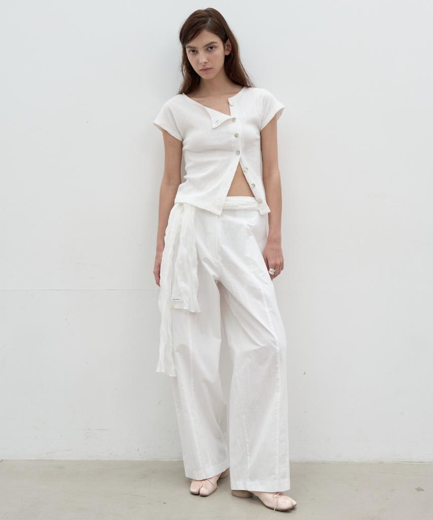 Seolan Pocket Balloon Line Pants_White