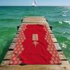Chinese Double Happiness Beach Towel - Red & Gold Traditional Pattern, Wedding Gift, Quick Dry, Multiple Sizes