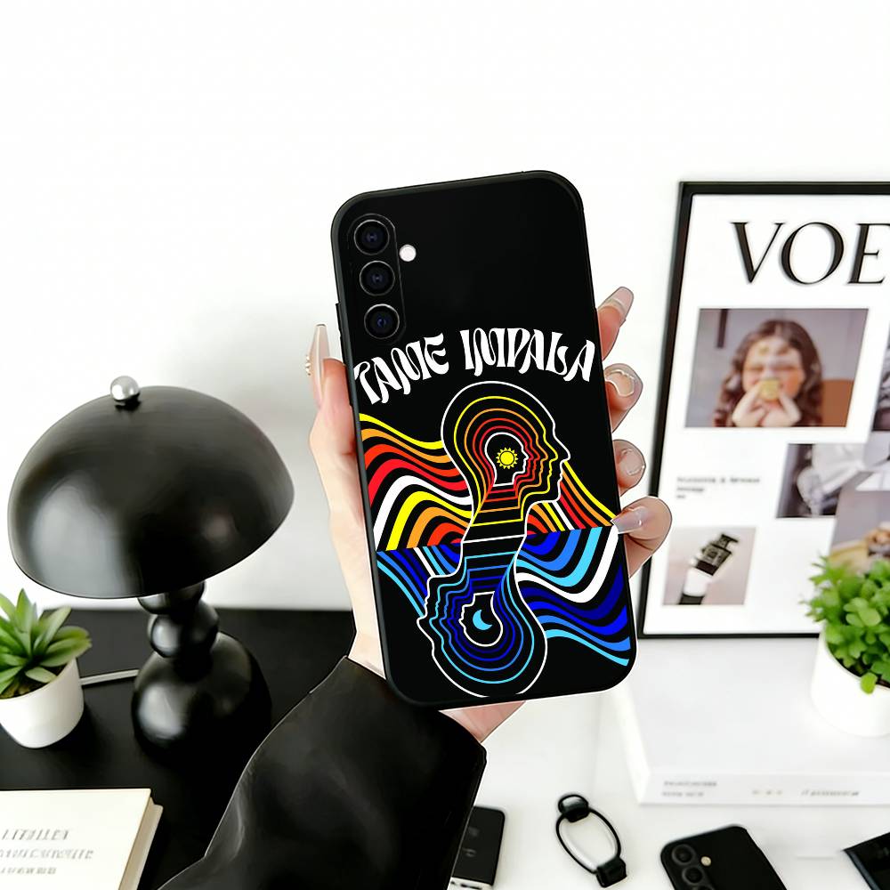 Tame Impala Psychedelic Art Phone Case Black Silicone Soft For Samsung Galaxy A73,A72,A71,A70,A53,A52,A51