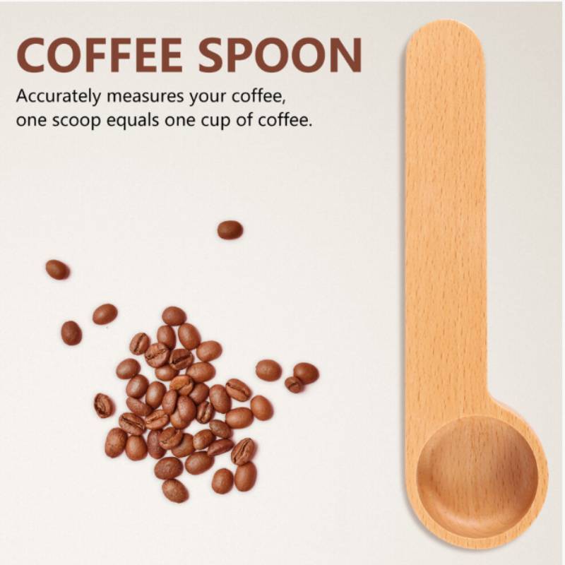Wooden Milk Powder Spoon With Clamp For Home Use And Coffee Preparation
