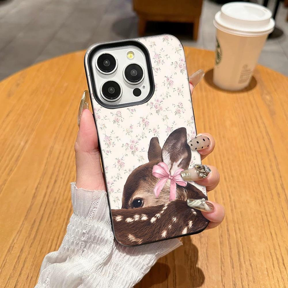 Pattern Deer Phone Case For Samsung S25 S24 S23 Ultra 24FE A56 A55 A53 A54 A34 A16 A35 A36 A26 A05S A06 A07 A15 A17 Cover Cases
