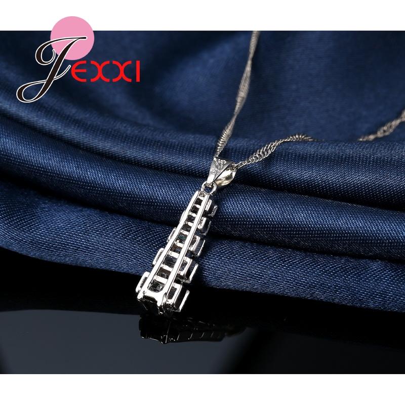 Hot Sell Latest Fashion Girls Tower Design Crystal Drop Earrings Pendant 925 Sterling Silver Jewelry Sets for Women