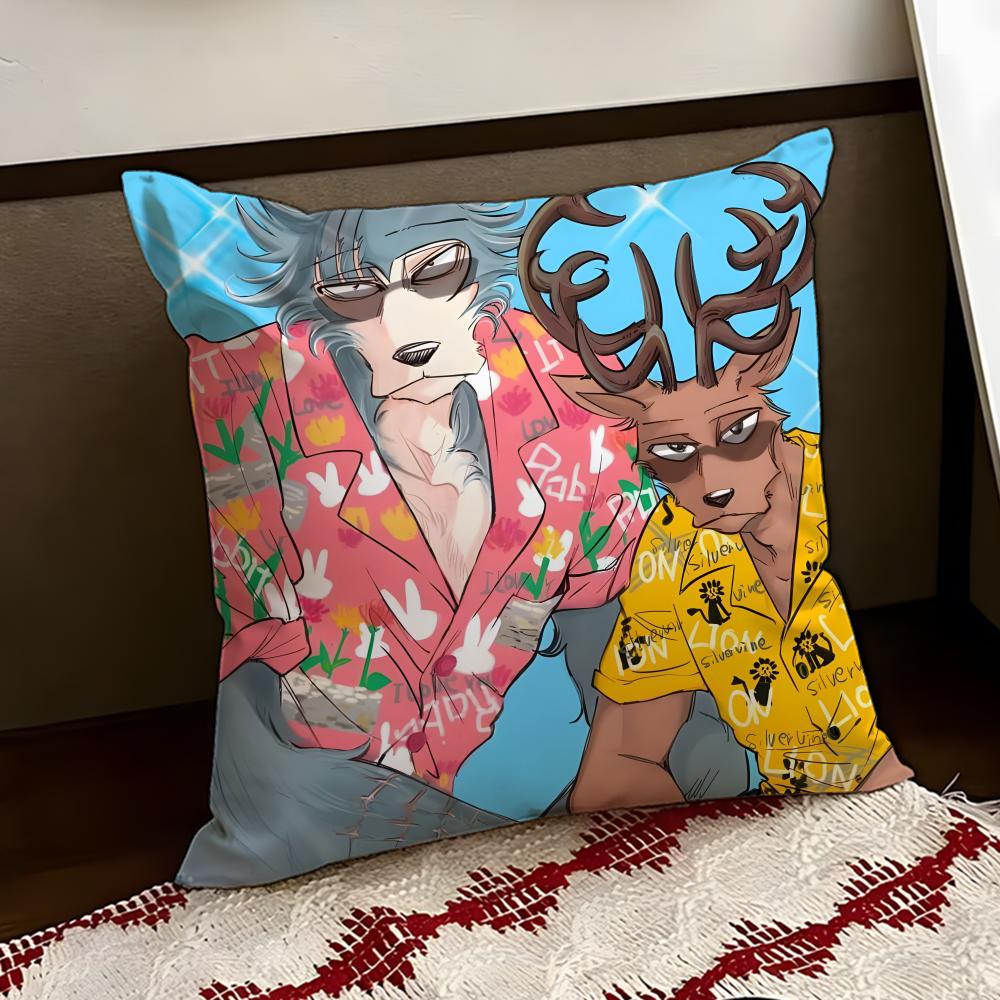 Cartoon BEASTARS Cushion Cover Reversible Soft Durable Pillow Cover Home Car MultiScene Use for Daily Comfort