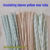 High-Temperature Fiberglass Sleeve Insulation for Electric Wires, Motors (1-50mm) - Yellow Wax Tube