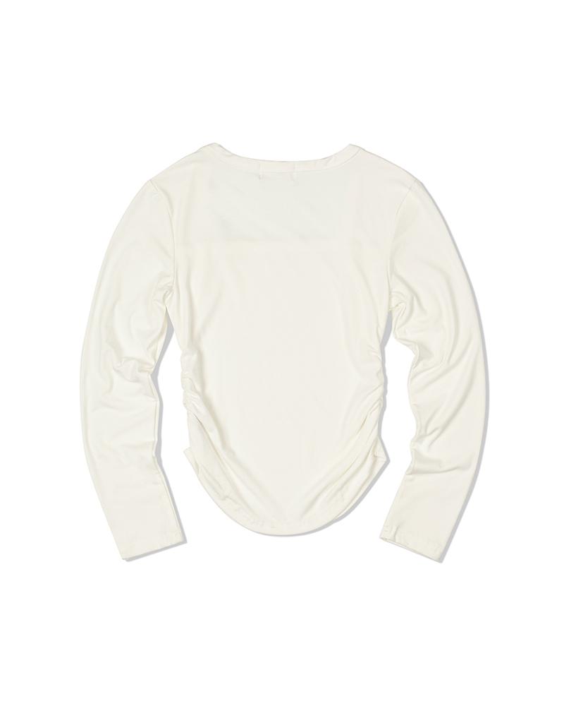 MOAA Square Neck Shirred Long Sleeve (Ivory)