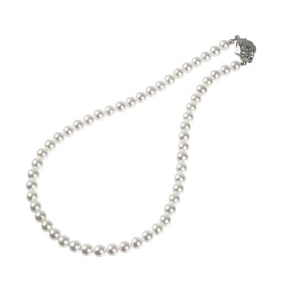 Collier de perles Yumi 7 mm RoseYumiRose Cérémonies populaires Simple Élégant Fabriqué au Japon [Produit Katsura] Femme (45cm)