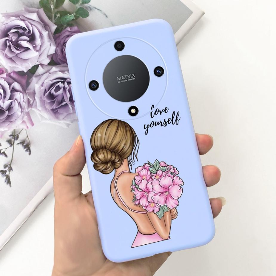 For Honor Magic6 Lite Case Honor X9b Pretty Girls Sunflower Cover Soft Silicone Phone Case For Honor Magic6 Lite HonorX9b Bumper