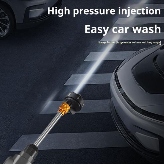 מכונת שטיפה בלחץ ניידת אלחוטית 600PSI לחץ גבוה מתכוונן נטענת עוצמתית מכונת שטיפה בלחץ לרכב עם פיה 6 ב-1