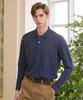 USPOLOASSN Cotton Blend Long Sleeve Collared T-Shirt_Melange Navy