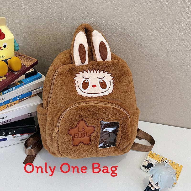Sac à dos en peluche Capybara Labubu Dessin animé Grande capacité Pour l'école et l'usage quotidien