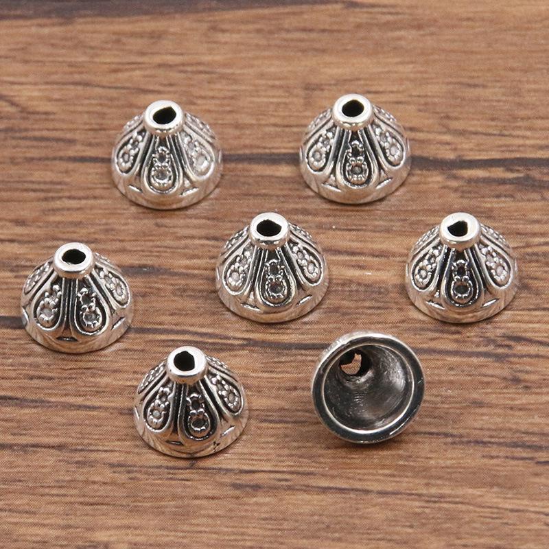 Antique Silver Flower Spacer Beads: Multi-Style, Hollow Design for DIY Bracelets & Necklaces