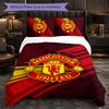 Manchester United 3 Piece Bedding Set Soft Duvet Cover Set with Pillowcases Printed Bedroom Decor Set for Home