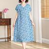 Vintage Long Dresses for Women Short Sleeve Elegant Plus Size Dress Loose Summer Clothes