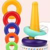 Plastic Stacking Rings Babies Toy Rainbow Tower Sensory Stacking Plugging Toy Kids Toddler