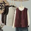 Gilet voor Dames Katoen Herfst Winter Mouwloos Effen Kleur Tops Gilet Oversized Verdikt Gilet