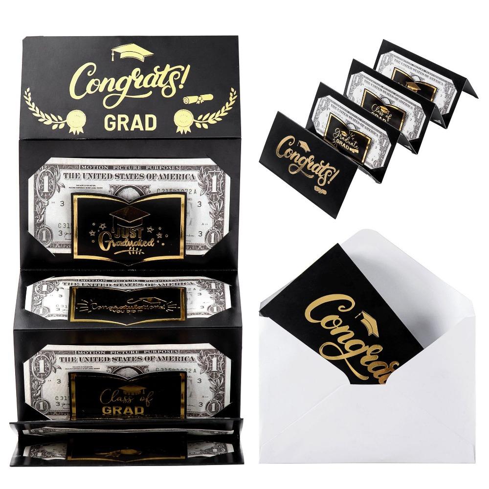 Graduation Money Holder Graduation Gifts Money Holder for College Graduation Party Supplies Black and Gold