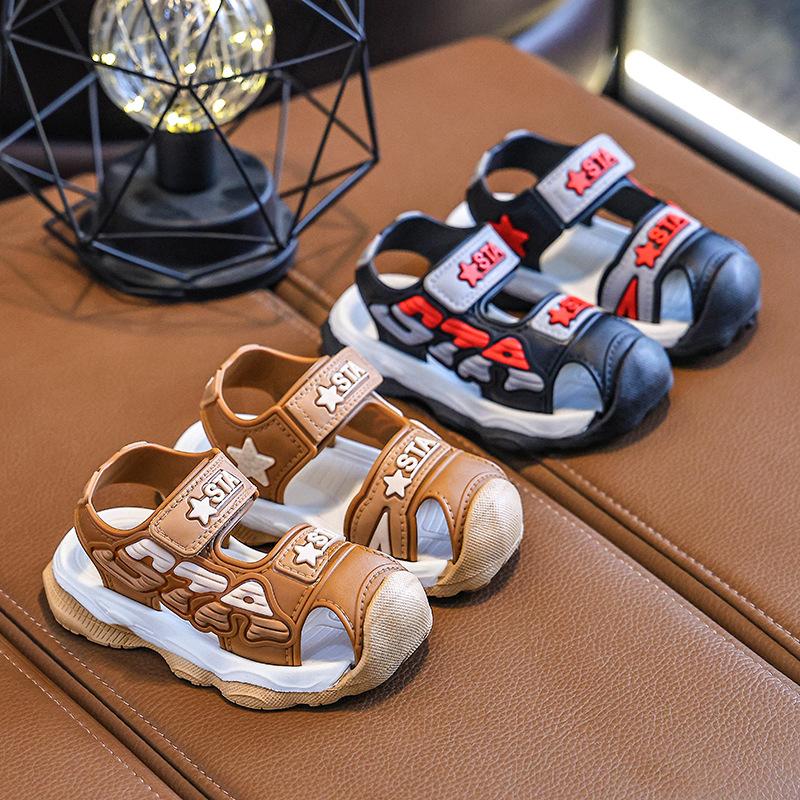 2025 Children's Sandals Summer Soft Soled Boys' Children's Velcro Children's Shoes Baby Beach Sandals