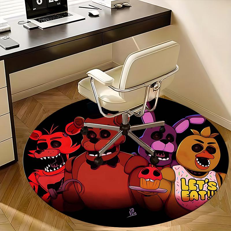 Freddy Fazbear's,Five Nights At Freddy's Chair Mat Round Rug Office Carpet, Machine Washable, Non Slip, Suitable for Living Rooms, Bedrooms