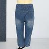 Women Jeans Mid Waist Irregular Individual Printing Retro Style Straight Wide Leg Patchwork Full Length Trousers for Vacation