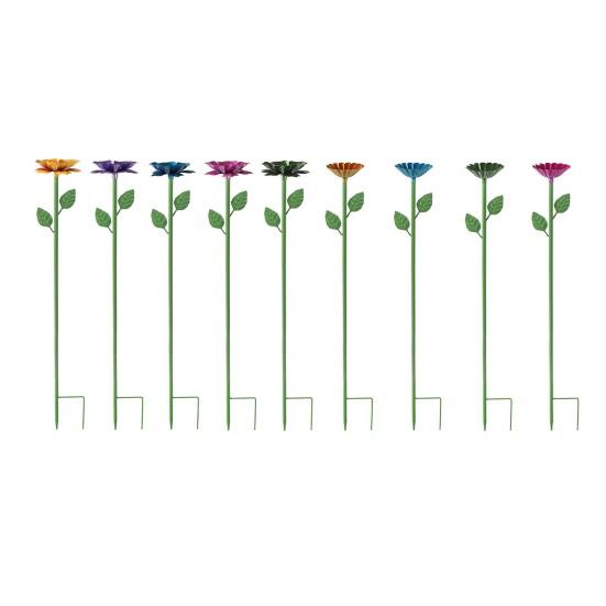 Metal Flower Garden Stake Decorative Bee Watering Station Hummingbird Feeder Mini Bird Bath Outdoor Pollinator Drinking Bowl for Backyard Bees