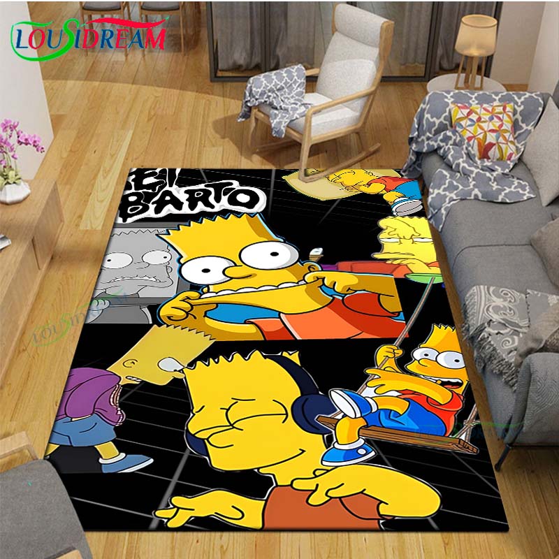 Heißer Cartoon TV-Charakter Bedruckter Teppich Außen Teppich Bereichsteppich Rutschfester Teppich Schlafzimmer Dekor Teppich für Das-A-Simpsons Zimmer Geschenk