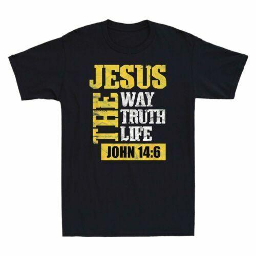 Jesus Der Weg Wahrheit Leben Johannes 14:6 Christliche Bibelverse Vintage Herren T-Shirt Unisex T-Shirt