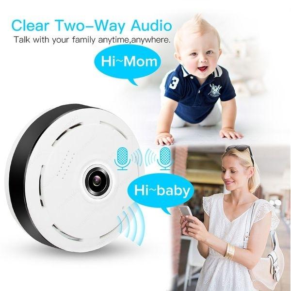 Panoramic View WiFi IP Night Vision Security Camera