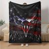 1pc American Eagle Flag Art Flannel Blanket Soft Warm Throw Blanket for Bedroom Living Room Bed Travel Camping Picnic Gift. M07220178
