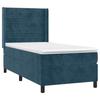 Box Spring Bed with Mattress & LED Dark Blue 100x200 Cm Velvet