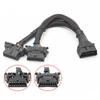 1 To 2 Car Obd Wire Harness 16pins Dual Specifications Female Flat Extension Cable Obd2 Conversion