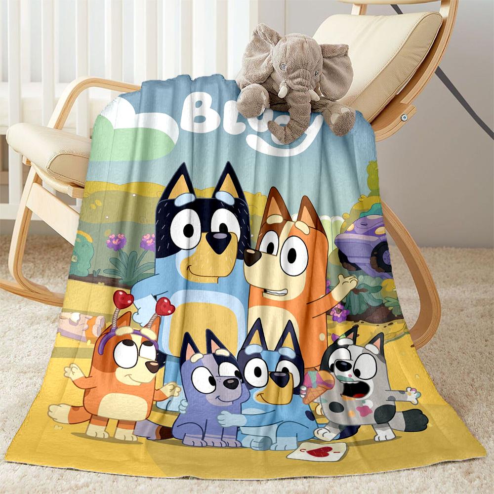 Bluey Family Adventure Blanket Durable Comfort Great for Picnics Livingroom Office Four Seasons Universal Modern